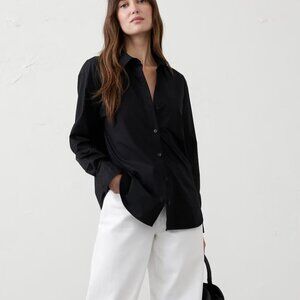 Banana Republic Classic Poplin Shirt Small Black